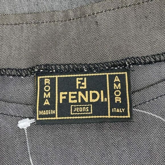 Fendi Jeans Sleeveless Cut And Sew Size 42 M Women's - Dark Gray Crew Neck - Picture 3 of 6